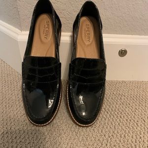 Patent leather penny loafer